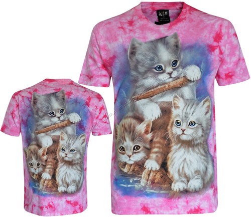 Tie dye shirt kittens - tie,