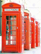 TELEPHONE BOX KIOSK RED OLD STYLE BRITISH LONDON UK ART POSTER PRINT CC6739