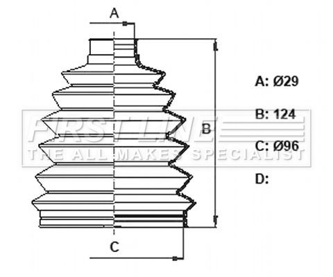 First line front outer boot - line,