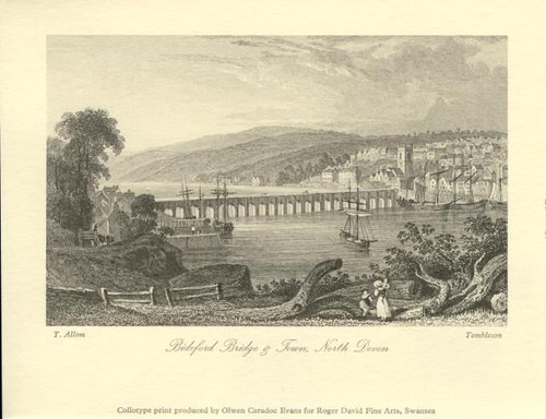 Bideford bridge town - bridge, town,