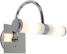 QAZQA - Modern Classic wall lamp chrome IP44 2-light - Bath Arc- Metal Elongated