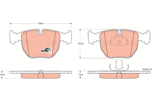 Front brake pad set - brake, disc