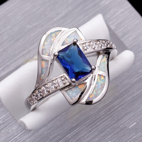 5x7 blue simulated sapphire - blue,