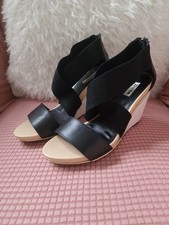Ladies Dune Kaye Leather Wedge