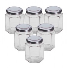 Glass Hexagonal Jars 12oz