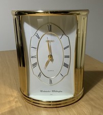 Seiko Westminster Whittingham Quartz Mantel Clock Gold, Chimes #QGZ417G