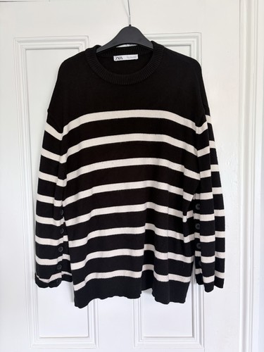 Black white striped jumper - black,