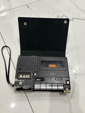 Sony TC-1100T cassette-corder portable Black For Parts w/ Case