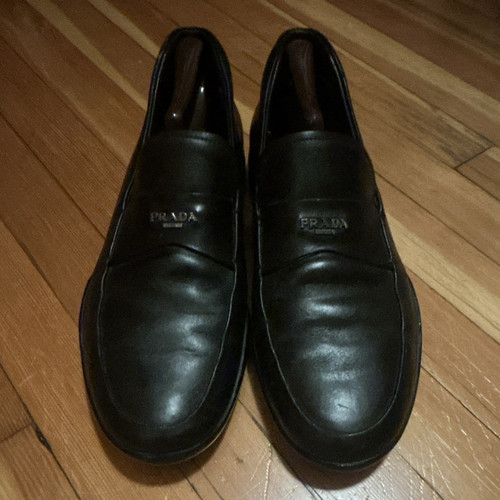 Prada black leather slip - prada,