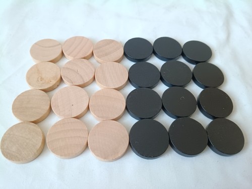 Set wooden flat draughts - wooden,