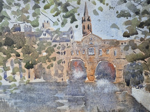 Bath watercolour painting - bath,