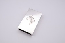 Quality Large Vintage  Asprey & Co Silver Horse Match Box Holder London 1971