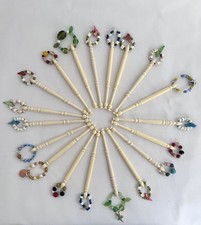 19 Lacemaking Bobbins Cream Beaded