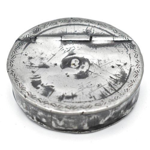 Antique georgian pewter snuff - antique,