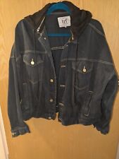 Men blue denim jacket with hood by Zara size Large