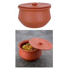 Clay Handi Serving Pot with Lid Biryani Chicken Rice Curry Casserole 2LTR-3LTR