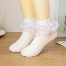 Girls Frilly Lace Ankle