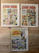 School Friend x 2 plus Girl's Crystal 1957/8 good condition but rusted staples
