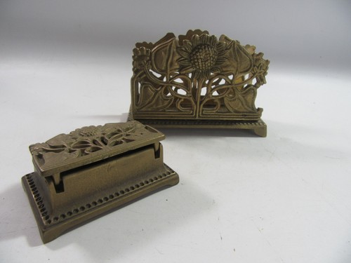 Vintage solid brass sunflower - vintage,