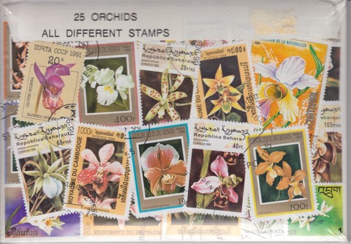 Different orchids stamps - 25,