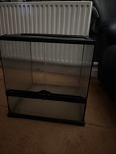 Reptile/ snake vivarium w50 x d40 x h45hcm glass sliding doors black frame