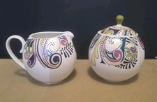 Denby Monsoon  Cosmic Milk Jug and Lidded Sugar Bowl NEVER USED 