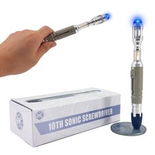 10th Doctor Who Metal Tactile Sonic Screwdriver Prop Replica Extendable Toy Gift