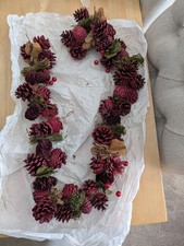 Christmas Garland, 130cm Length,Red Colours,Hand Crafted, Only Used Once