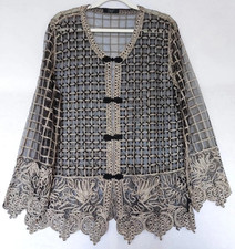 YEN Evening Jacket M/L Black & Gold Beaded Embroidered Appliqué BNWOT