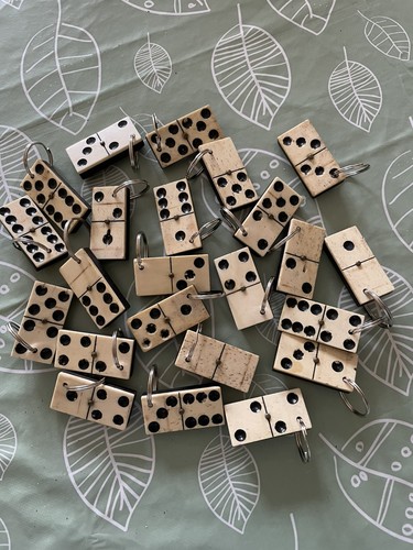 Vintage domino key rings - domino,