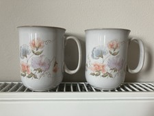 Denby Pottery Encore/Dauphine Sweet Pea Straight sided Mugs X 2