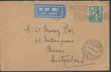 1932 Great Britain Cover Airmail Hackney Cancel to Switzerland