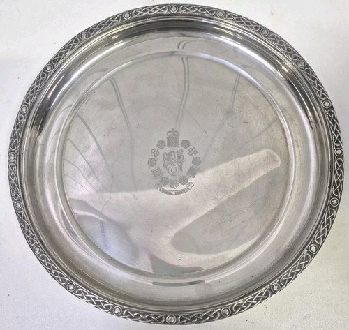 Pewter serving tray 25cms dia - serving,