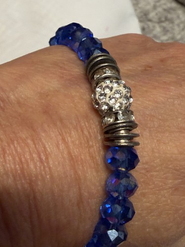 Blue crystal beads with - blue,