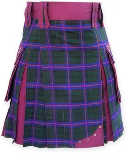 Tartan stylish utility kilt - tartan,