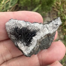Goethite Needles Crystals On Quartz Part Geode Small Mineral Specimen 12 Grams
