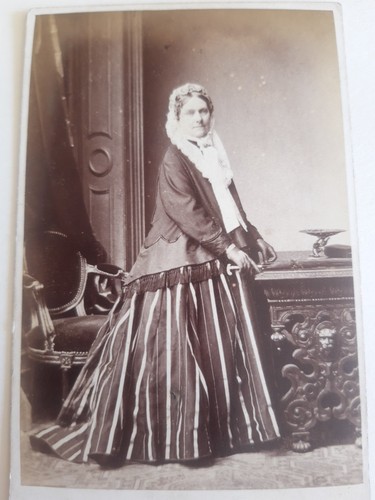 Cdv woman striped crinoline - cdv,