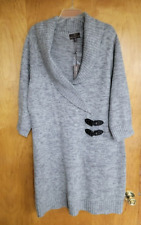 NWT~FENN WRIGHT MANSON Sweater Dress Women's Size 3X Gray Heather Knit Stretch