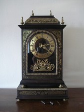 FINE SMALL 17TH STYLE FRENCH EBONY & BOULLE RELIGIEUSE  BRACKET MANTEL CLOCK GWO