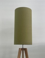 Extra Tall Lampshade Olive Green Textured 100% Linen Cylindrical Cylinder Drum