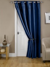 Thermal Blackout Door Curtain Bedroom Woven Eyelet Ring Top Single Panel - Cali