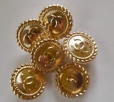 Set of 6 Chanel Buttons , 21mm, Gold Tone Metal