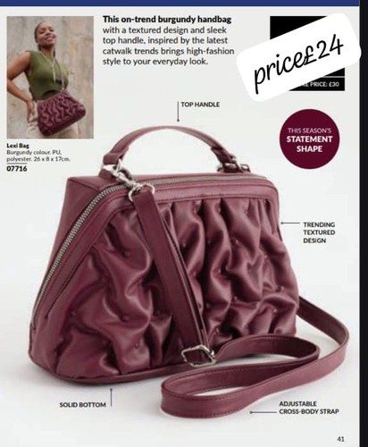 Burgundy handbag avon - handbag,