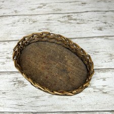 Oval Tray with Wood Base and