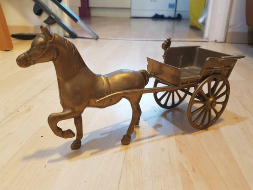 Vintage solid brass horse - 10",