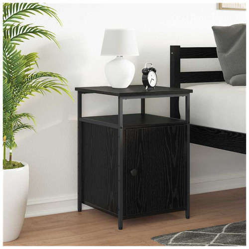 Bedside table black oak - table,