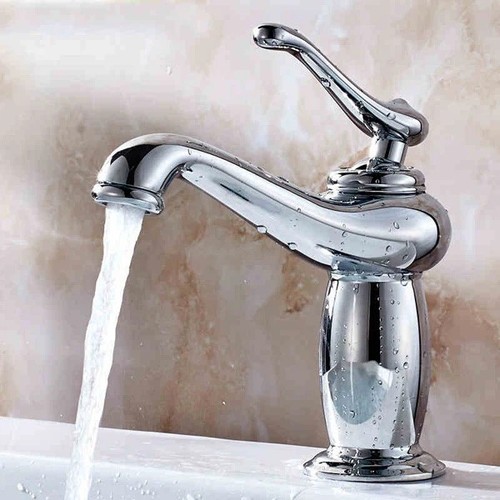 Retro chrome bathroom sink - bathroom,