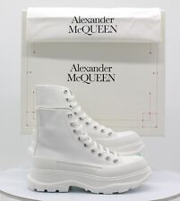 Alexander Mcqueen Ladies Tred Slick Band Canvas Casual Winter Wht 38