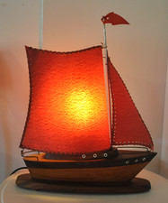 Vintage wooden yacht lamp-Art