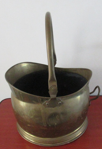 Vintage brass coal scuttle - vintage,